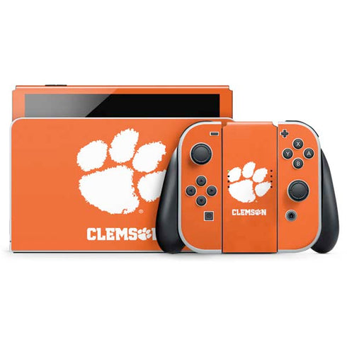 Clemson University Tiger Print Nintendo Switch OLED (2021) Skin